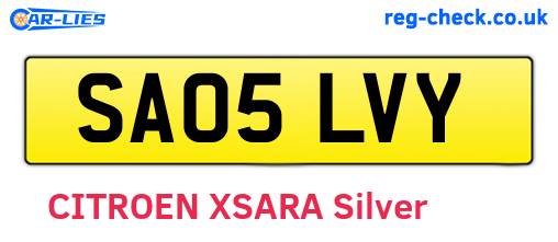 SA05LVY are the vehicle registration plates.