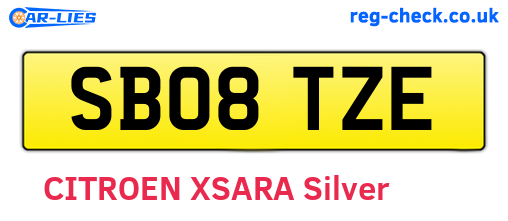 SB08TZE are the vehicle registration plates.