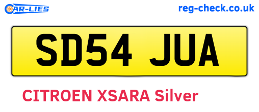 SD54JUA are the vehicle registration plates.