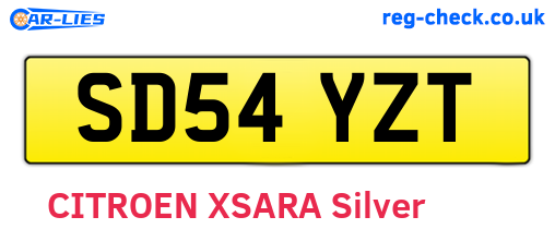 SD54YZT are the vehicle registration plates.