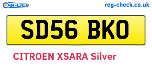SD56BKO are the vehicle registration plates.