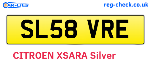 SL58VRE are the vehicle registration plates.