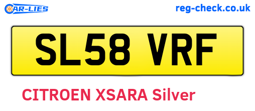 SL58VRF are the vehicle registration plates.