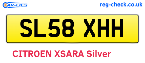 SL58XHH are the vehicle registration plates.