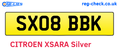 SX08BBK are the vehicle registration plates.