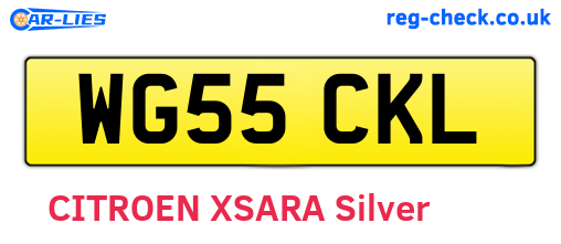 WG55CKL are the vehicle registration plates.