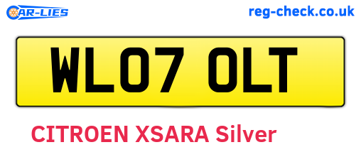 WL07OLT are the vehicle registration plates.