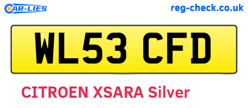 WL53CFD are the vehicle registration plates.