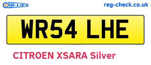 WR54LHE are the vehicle registration plates.