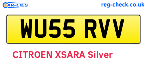 WU55RVV are the vehicle registration plates.