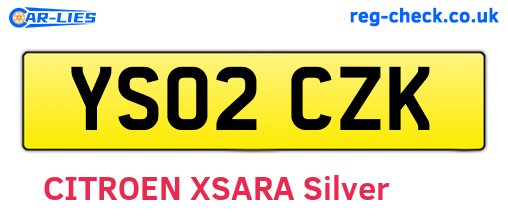 YS02CZK are the vehicle registration plates.