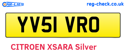 YV51VRO are the vehicle registration plates.