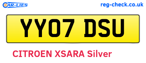 YY07DSU are the vehicle registration plates.