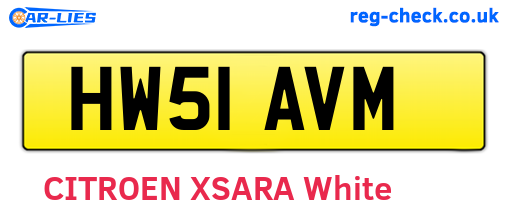 HW51AVM are the vehicle registration plates.