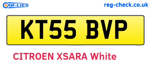 KT55BVP are the vehicle registration plates.