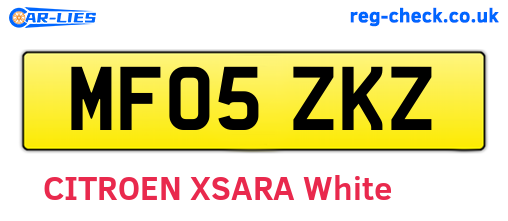 MF05ZKZ are the vehicle registration plates.