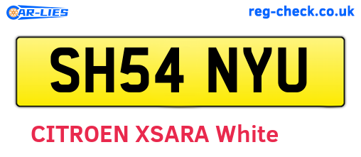 SH54NYU are the vehicle registration plates.