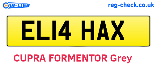EL14HAX are the vehicle registration plates.