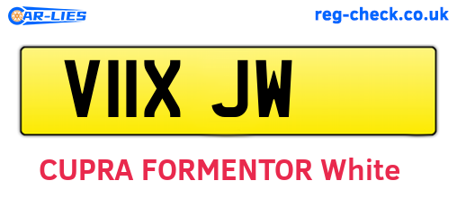 V11XJW are the vehicle registration plates.
