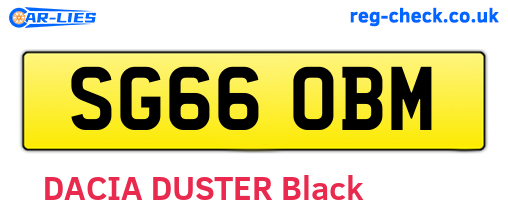 SG66OBM are the vehicle registration plates.