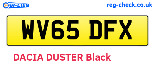 WV65DFX are the vehicle registration plates.