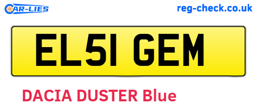 EL51GEM are the vehicle registration plates.