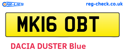 MK16OBT are the vehicle registration plates.
