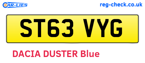 ST63VYG are the vehicle registration plates.
