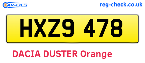 HXZ9478 are the vehicle registration plates.