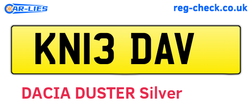 KN13DAV are the vehicle registration plates.