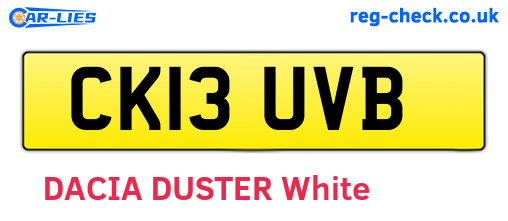 CK13UVB are the vehicle registration plates.