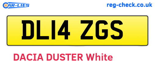 DL14ZGS are the vehicle registration plates.