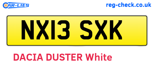 NX13SXK are the vehicle registration plates.