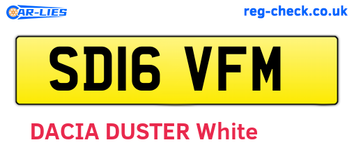 SD16VFM are the vehicle registration plates.
