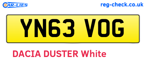 YN63VOG are the vehicle registration plates.