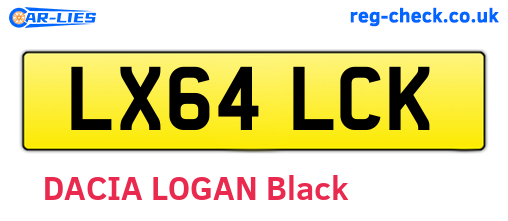 LX64LCK are the vehicle registration plates.