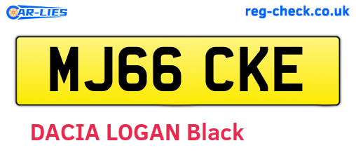 MJ66CKE are the vehicle registration plates.