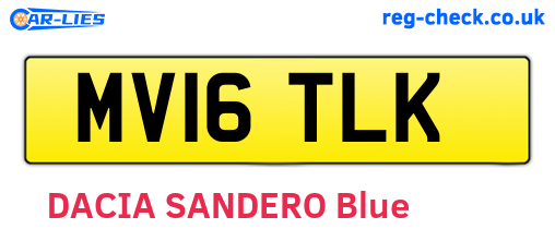MV16TLK are the vehicle registration plates.