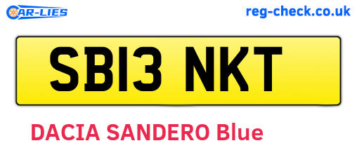 SB13NKT are the vehicle registration plates.