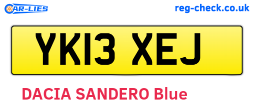 YK13XEJ are the vehicle registration plates.