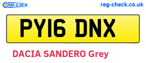 PY16DNX are the vehicle registration plates.