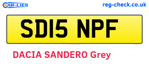 SD15NPF are the vehicle registration plates.