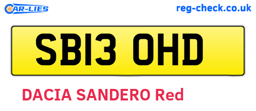 SB13OHD are the vehicle registration plates.