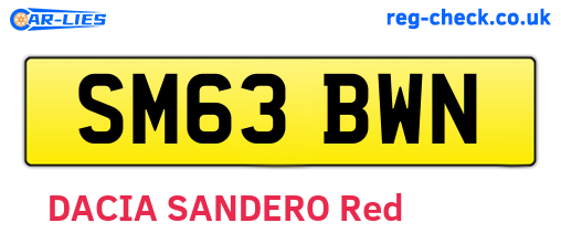 SM63BWN are the vehicle registration plates.