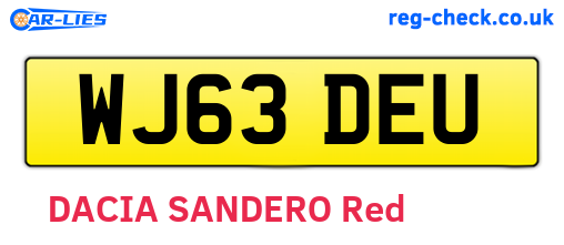 WJ63DEU are the vehicle registration plates.