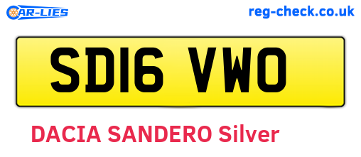 SD16VWO are the vehicle registration plates.