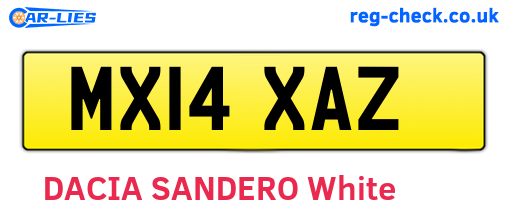 MX14XAZ are the vehicle registration plates.