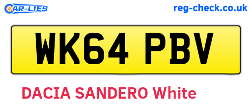 WK64PBV are the vehicle registration plates.