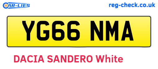 YG66NMA are the vehicle registration plates.