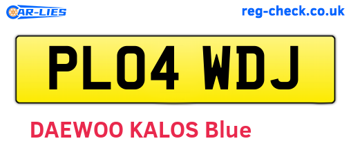 PL04WDJ are the vehicle registration plates.